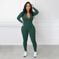 Effen kleur naadloze jumpsuit met halve rits