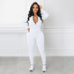 Effen kleur naadloze jumpsuit met halve rits