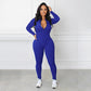 Effen kleur naadloze jumpsuit met halve rits