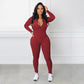 Effen kleur naadloze jumpsuit met halve rits