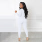 Effen kleur naadloze jumpsuit met halve rits