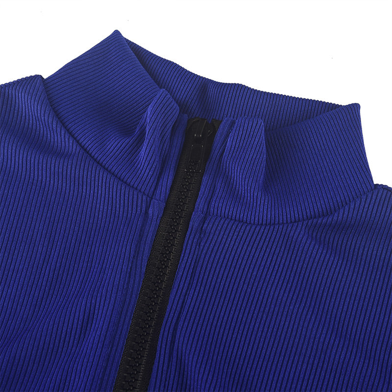 Effen kleur naadloze jumpsuit met halve rits