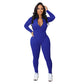 Effen kleur naadloze jumpsuit met halve rits