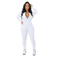 Effen kleur naadloze jumpsuit met halve rits