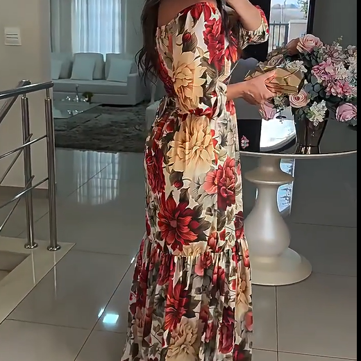 🌸Speciale prijs🌸Women's V-neck print dress