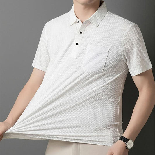 🔥Heren overhemd met korte mouwen en textuur🌬️ Comfortabel en ademend, stijlvolle textuur, perfect voor zaken en casual dragen!