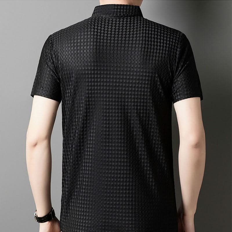 🔥Heren overhemd met korte mouwen en textuur🌬️ Comfortabel en ademend, stijlvolle textuur, perfect voor zaken en casual dragen!