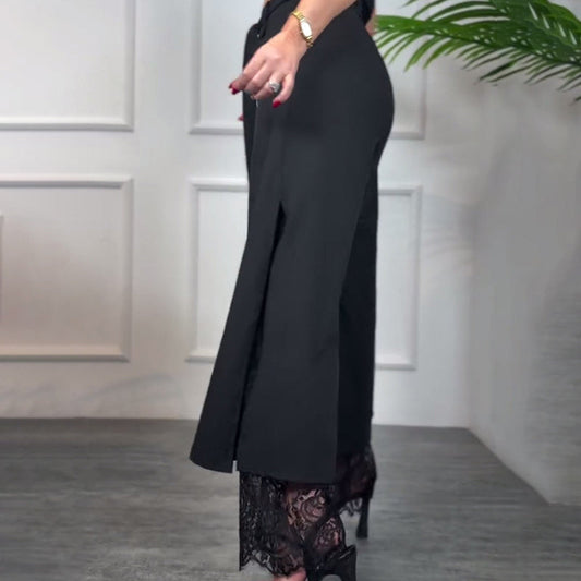 Dames Sexy Kant Gevoerde Wijde Pijpenbroek