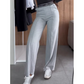 Effen gedrapeerde broek voor dames