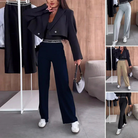 Effen gedrapeerde broek voor dames