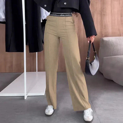 Effen gedrapeerde broek voor dames