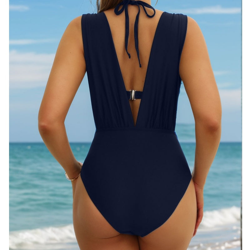 ⏳Beperkte tijd 50% korting!🌸Effen badpak met strik voor dames, set van 2 stuks