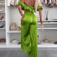 Dames Sexy Effen Kleur Top Wijde Benen Broek Tweedelige Set