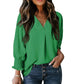 Casual 3/4 mouwen shirt met V-hals