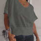 💝Eenvoudig effen T-shirt met V-hals en halve mouwen💛