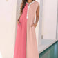 Casual jumpsuit voor dames met wijde pijpen en colour block-patroon
