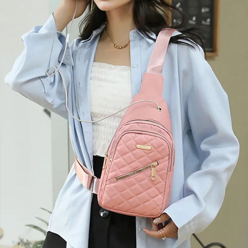 🏆️Anti-diefstal borduurwerk effen kleur crossbody tas voor dagelijks reizen