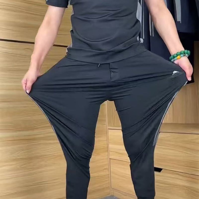 ✨Heren casual sport 2-delige set - T-shirt met korte mouwen en lange broek