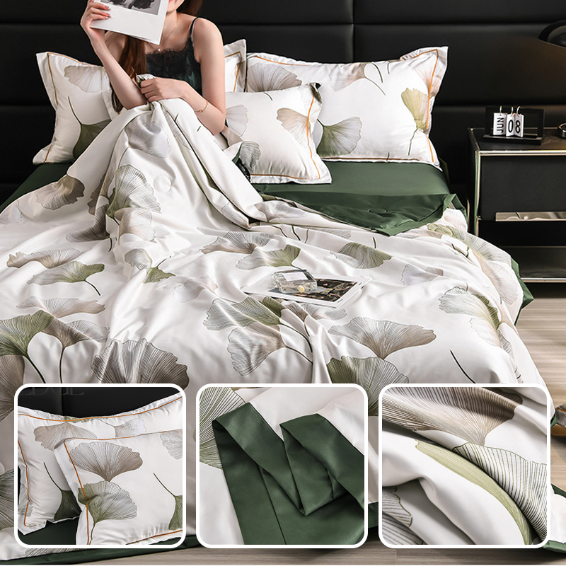 💥Bestseller 2025🌸Machinewasbare en ademende 4-delige beddengoedset met bloemenmotief voor alle seizoenen⏰Tijdelijke speciale aanbieding!
