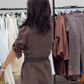 Overhemdjurk met lange mouwen en knoopsluiting voor dames