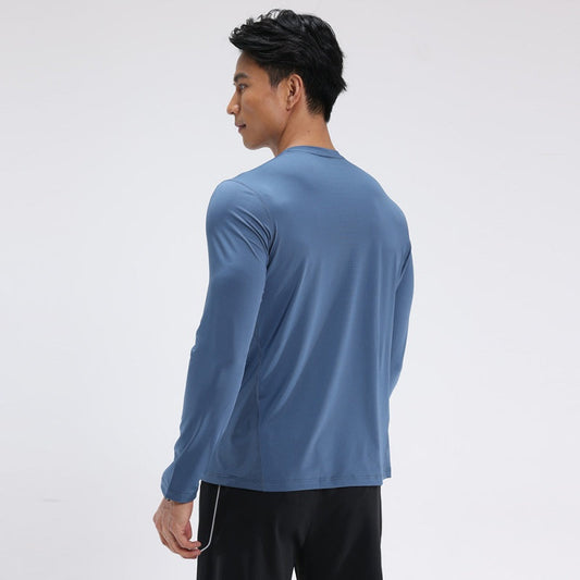 Casual T-shirt met lange mouwen en sneldrogend sportief T-shirt voor heren