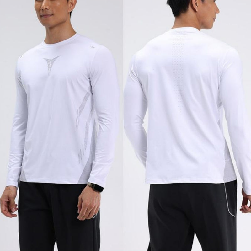 Casual T-shirt met lange mouwen en sneldrogend sportief T-shirt voor heren