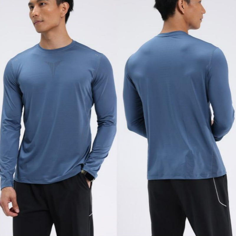 Casual T-shirt met lange mouwen en sneldrogend sportief T-shirt voor heren