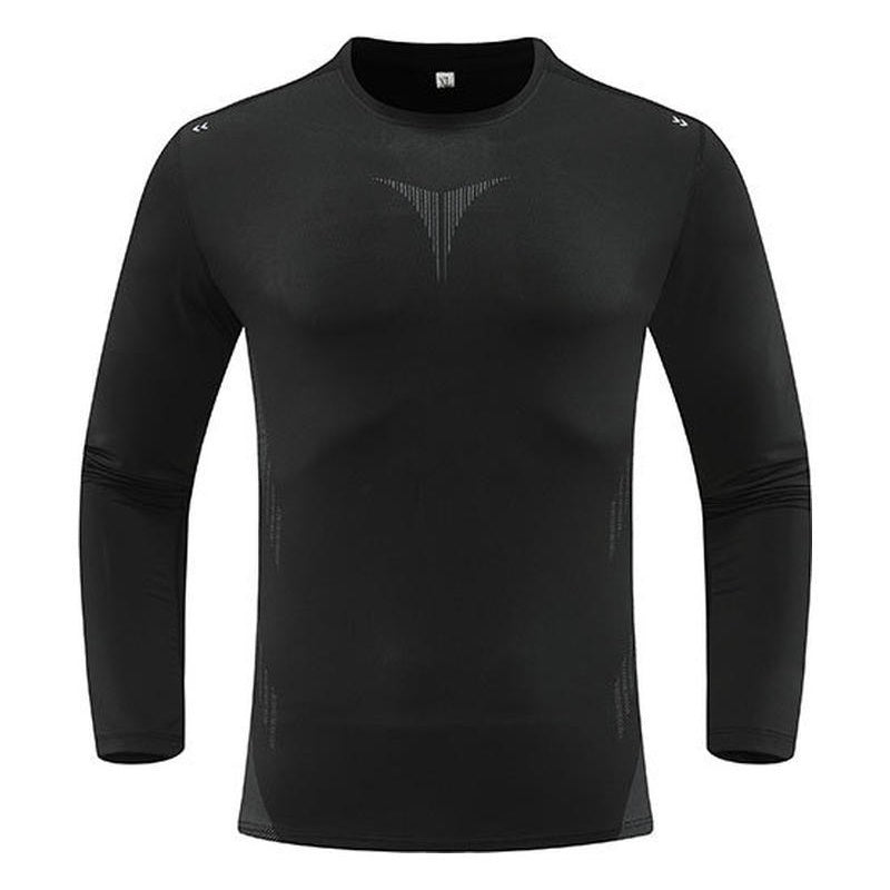 Casual T-shirt met lange mouwen en sneldrogend sportief T-shirt voor heren