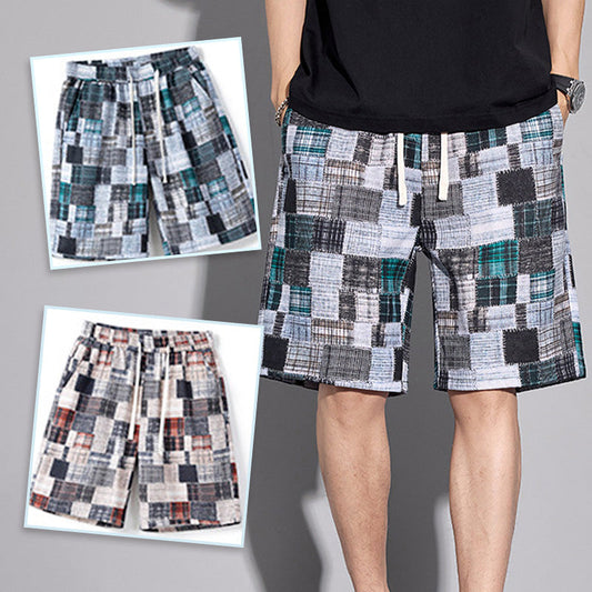 Vrijetijdsshort heren met kleurblok
