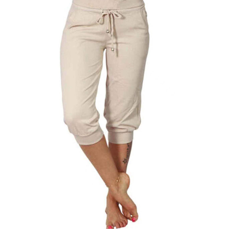 3/4 High-Waist Slim Fit Joggingbroek met Trekkoordzak