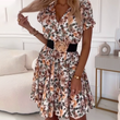 🔥2025 Hot Sale🔥Mini jurk met bloemenprint en V-hals voor dames