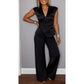 Dames elegante set: Top met V-hals en broek