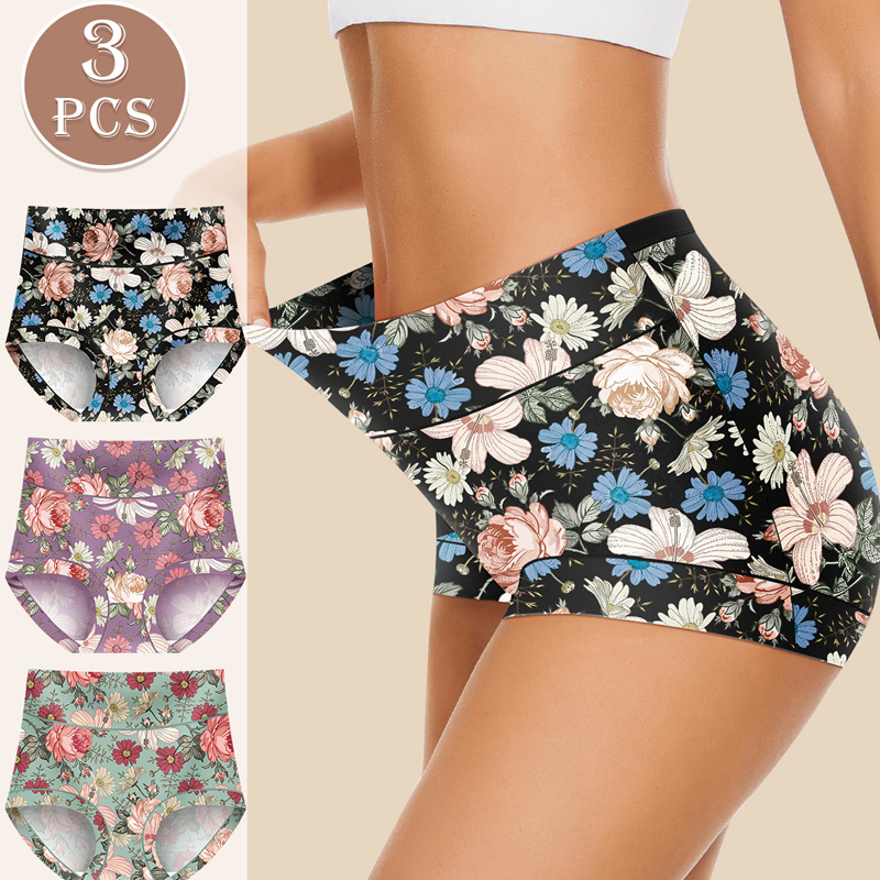 🔥Koop er 1 en krijg er 2 gratis🔥Dames Slips met Hoge Taille en Bloemenprint