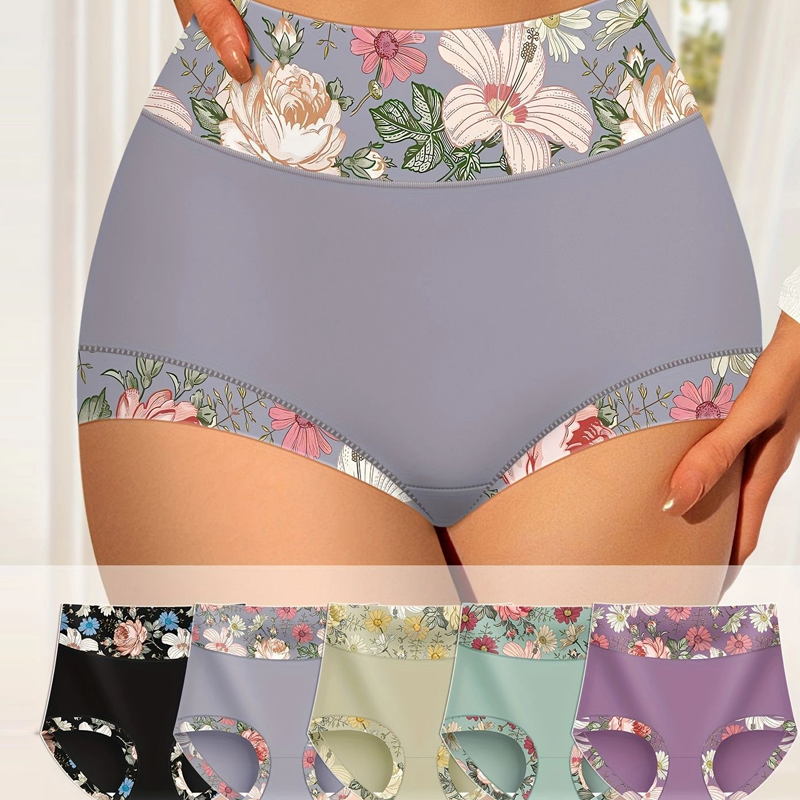 🔥Koop er 1 en krijg er 2 gratis🔥Dames Slips met Hoge Taille en Bloemenprint