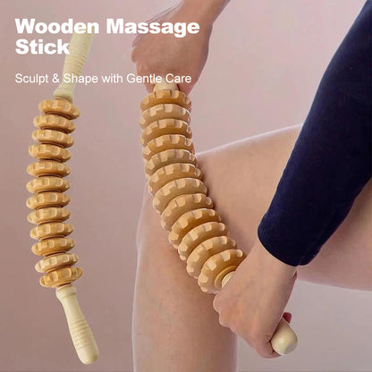 🔥12 rollers Gebogen houten massagestok