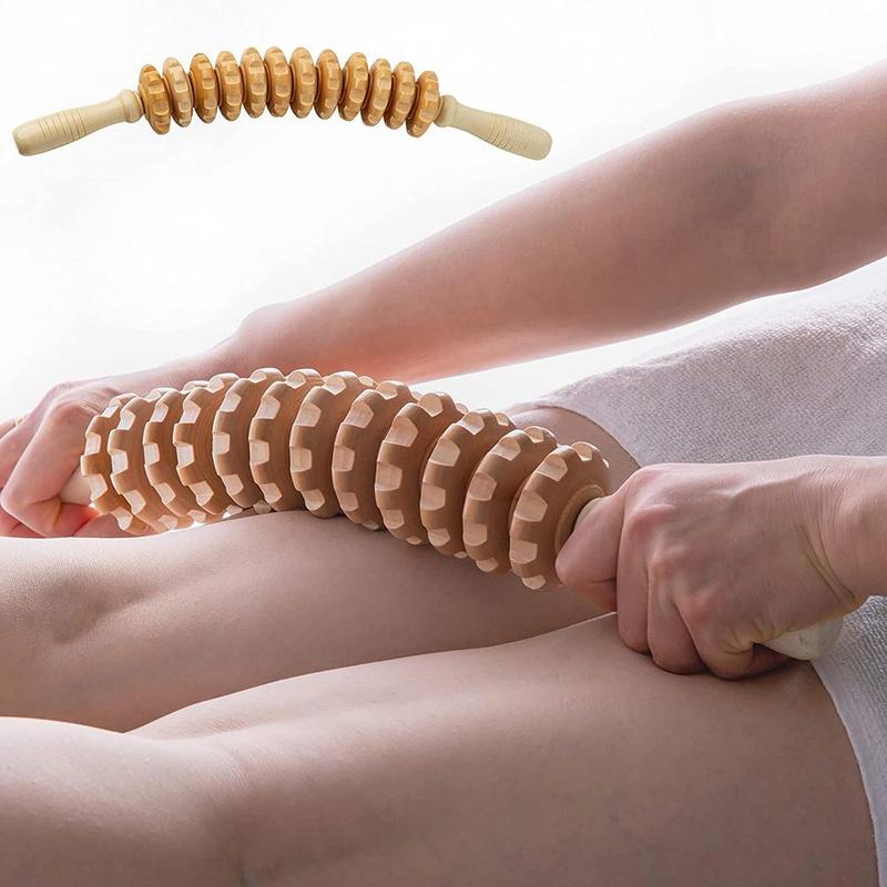 🔥12 rollers Gebogen houten massagestok
