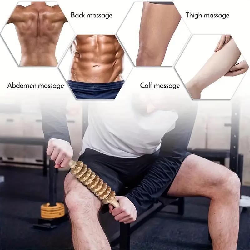 🔥12 rollers Gebogen houten massagestok