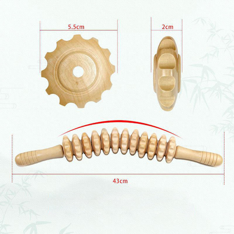 🔥12 rollers Gebogen houten massagestok