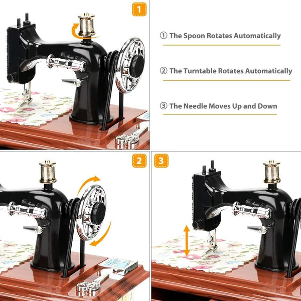 🪗Tijdelijke aanbieding 50% KORTING - Houten mini-naaimachine muziekdoosje
