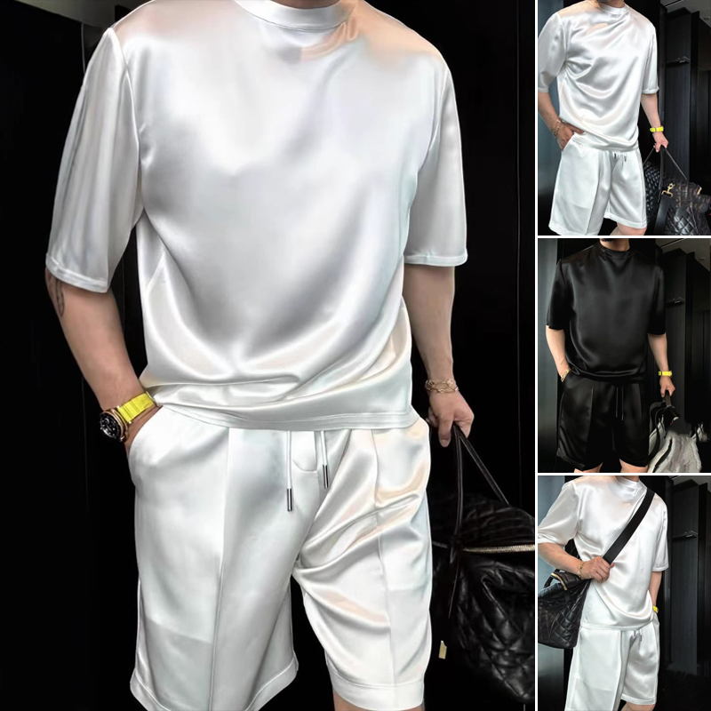 🔥Lichen Two-delige heren: T-shirt en shorts in gewone kleuren