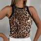 Sequin ronde hals slim fit tanktop