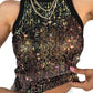 Sequin ronde hals slim fit tanktop
