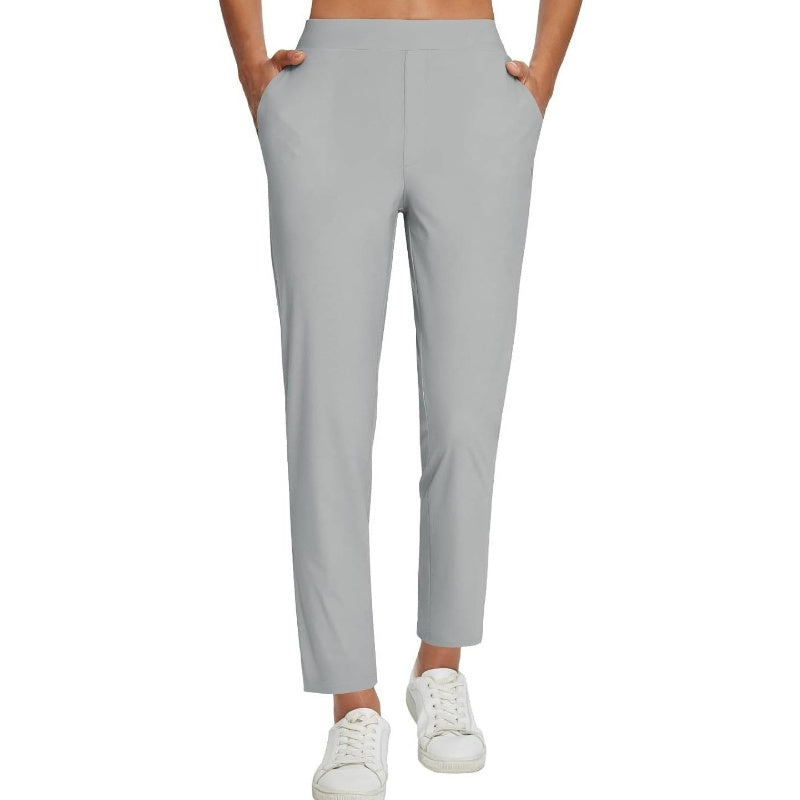 ⏰🎁Hoge elastische broek voor dames met zakken met ritssluiting
