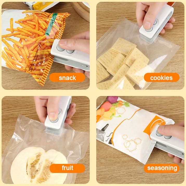 2-in-1 mini draagbare oplaadbare zakkensluit- en snijmachine