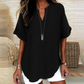 💝50% KORTING – Comfortabele dames top met korte mouwen | Losse pasvorm in effen kleur