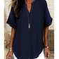 💝50% KORTING – Comfortabele dames top met korte mouwen | Losse pasvorm in effen kleur