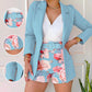 Stijlvolle blazer en korte broek met bloemenprint voor dames