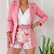 Stijlvolle blazer en korte broek met bloemenprint voor dames