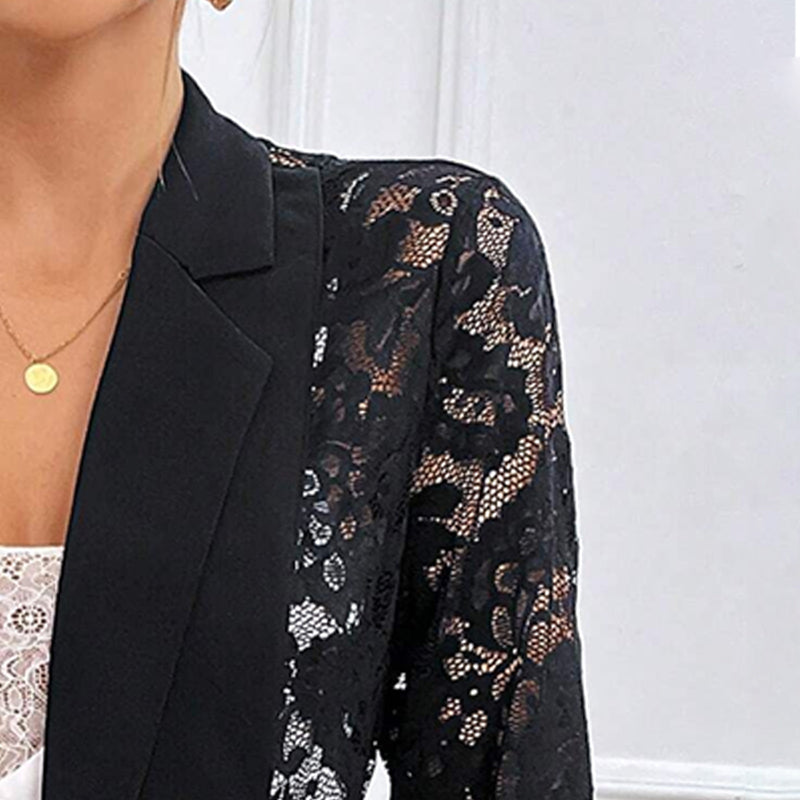 Dames elegante pure kant details over blazer
