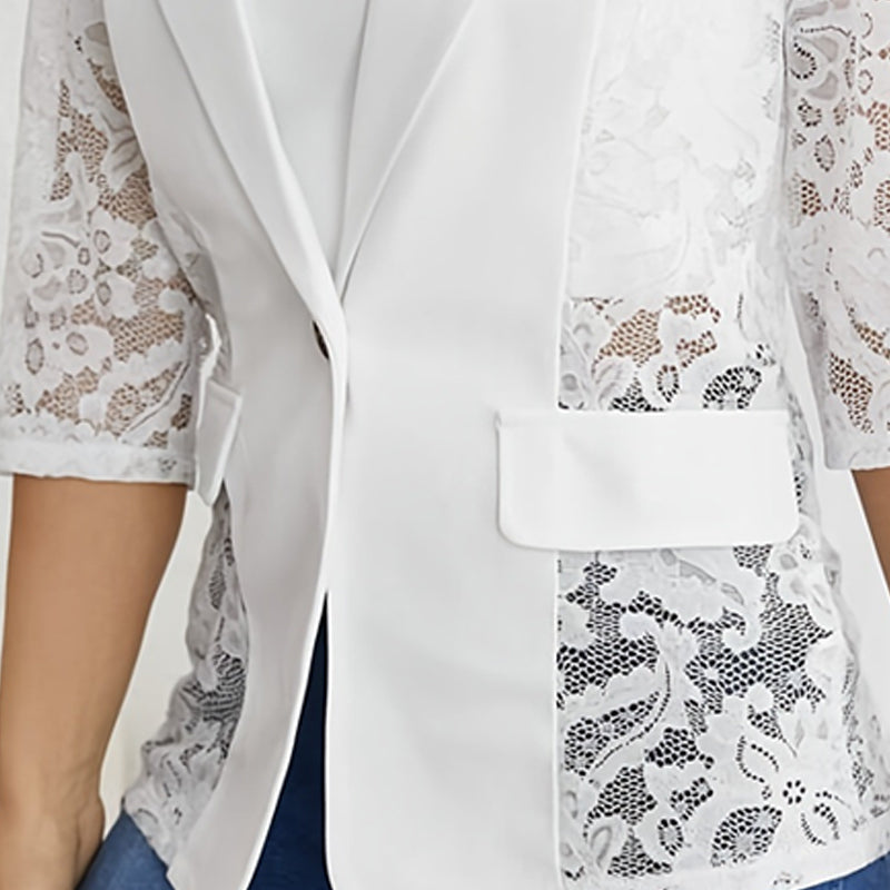 Dames elegante pure kant details over blazer